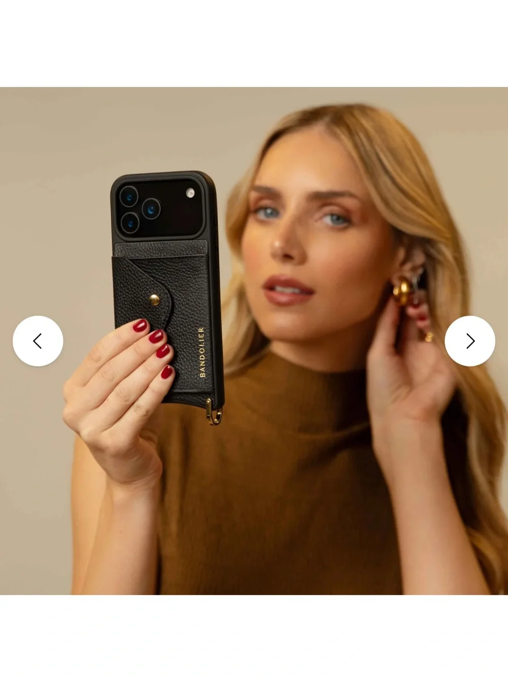 Bandolier leather wallet case for iPhone 12